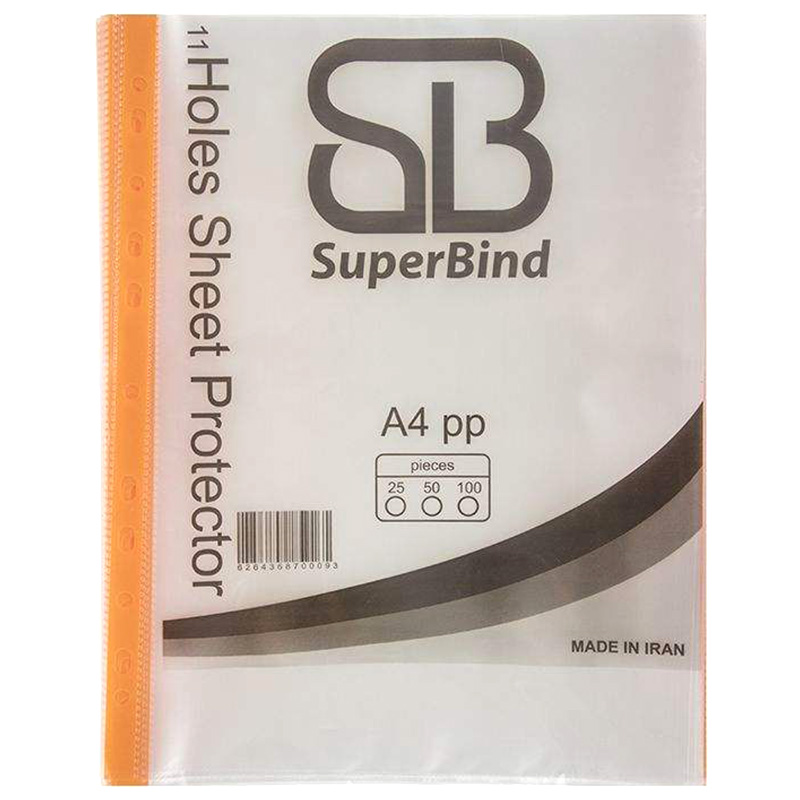 خرید کاور A4 سوپربایند Superbind بسته 100 عددی با لبه رنگی 7 میکرون