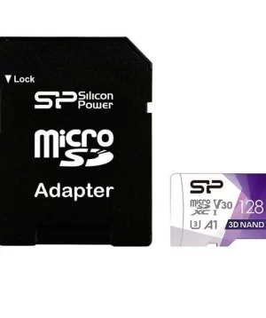 کارت حافظه میکرو سیلیکون پاور 128 گیگ silicon power Superior Pro با آداپتور