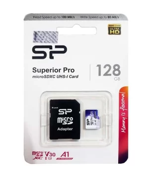 کارت حافظه میکرو سیلیکون پاور 128 گیگ silicon power Superior Pro با آداپتور