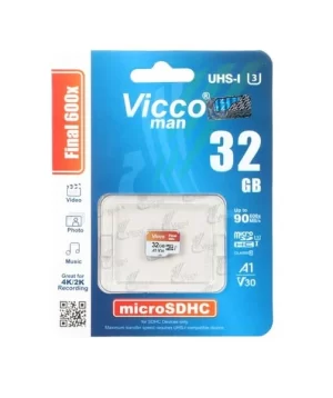 کارت حافظه میکرو ۳۲ گیگ ویکومن Vicco Man Final 600x U3 90MB/s بدون خشاب