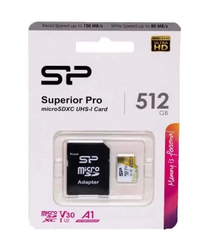 کارت حافظه میکرو سیلیکون پاور 512 گیگ silicon power Superior Pro با آداپتور