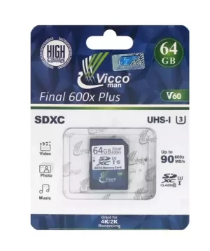 کارت حافظه اس دی 64 گیگ ویکومن Vicco Man Final 600x Plus U3 90MB/s