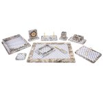 قیمت ست رومیزی مدیریتی چوب و چرم 10 تکه قائم کد 910